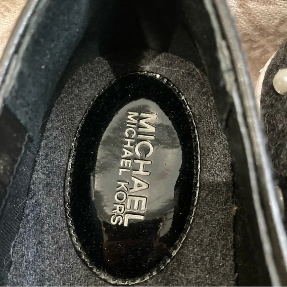 MICHAEL KORS Sz 8.5 Canvass Pearl  Studded Rubber Sole Slip On Sneakers Shoes - Picture 4 of 10